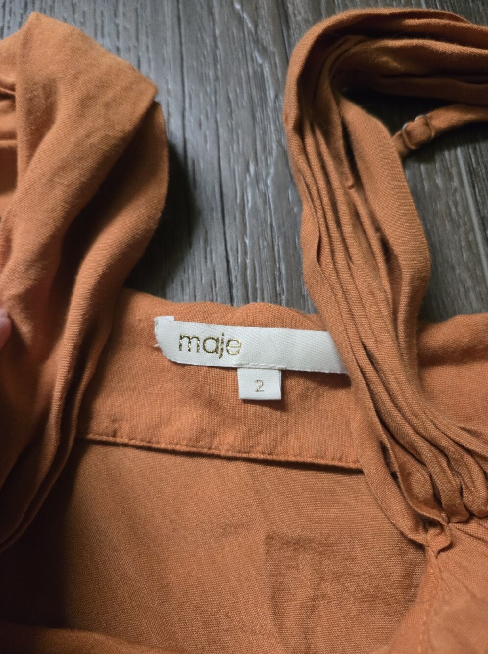 Price Firm 🍓 Maje Orange Ruffle Dress - Picture 5 of 13